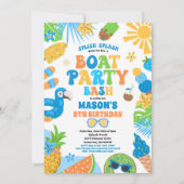 Tropische boot Lake Ocean Marina verjaardagsfeestj Kaart (Voorkant)