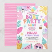 Tropische boot Lake Ocean Marina verjaardagsfeestj Kaart (Voorkant / Achterkant)