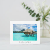 Tropische Bora Bora over-water bungalow in lagune Briefkaart (Staand voorkant)