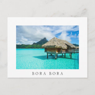 Tropische Bora Bora over-water bungalow in lagune Briefkaart