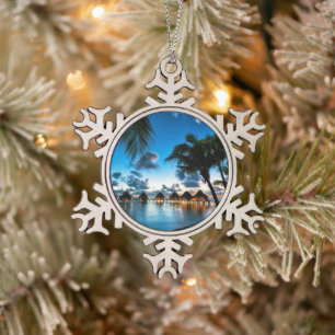 Tropische Bora Bora Tin Sneeuwvlok Ornament