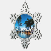Tropische Bora Bora Tin Sneeuwvlok Ornament (Rechts)
