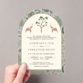 Tropische Bos Olifantenboog Indiase bruiloft Acryl Uitnodigingen (Insitu (Draagbaar))