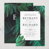 Tropische Botanic Wedding Invitation Set no.01 Kaart (Voorkant / Achterkant)