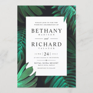 Tropische Botanic Wedding Invitation Set no.01 Kaart