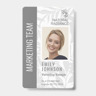 Tropische Botanicals Gray Beauty Foto & Logo Staf Badge