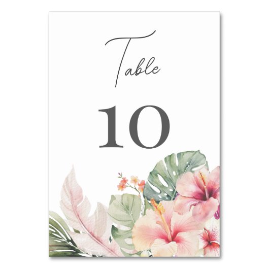 Tropische Botanicals Hibiscus Bloemenbruiloft Kaart (Voorkant)