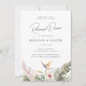 Tropische Botanicals Huwelijksrepetitie Diner Part Kaart (Voorkant)