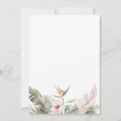 Tropische Botanicals Huwelijksrepetitie Diner Part Kaart (Achterkant)