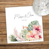 Tropische Botanicals Prachtige Waterverf Bruiloft Servet