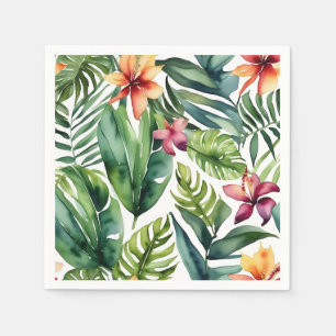 Tropische Botanicals Vibrant Waterverf Foliage Servet