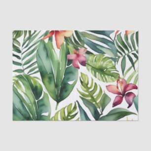 Tropische Botanicals Vibrant Waterverf Foliage Tissuepapier