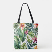 Tropische Botanicals Vibrant Waterverf Foliage Tote Bag (Achterkant)