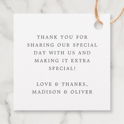 Tropische Botanicals Waterverf Trouwgeschenk + Bedankjes Labels (Achterkant)