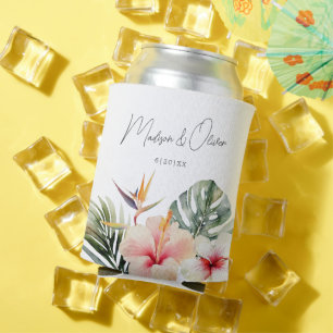 Tropische Botanicals Waterverf Trouwgunst Blikjeskoeler