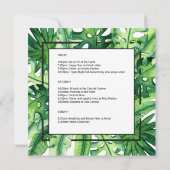 Tropische botanische Bachelorette Weekend Itinerar Kaart (Achterkant)