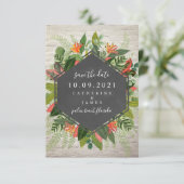 Tropische Botanische Baksteen Save The Date (Staand voorkant)