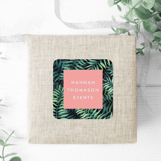 Tropische Botanische Bedrijfsnaam Vierkante Sticker
