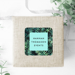 Tropische Botanische Bedrijfsnaam Vierkante Sticker