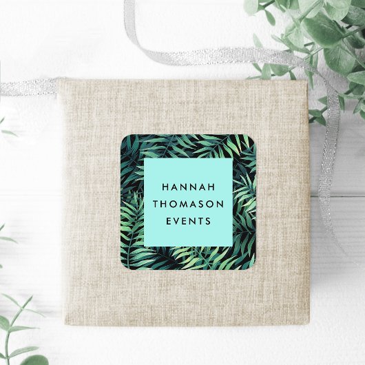 Tropische Botanische Bedrijfsnaam Vierkante Sticker