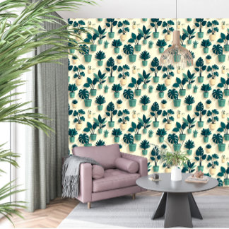 Tropische botanische behang voor gastenkamers