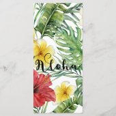 Tropische Botanische Bladeren & Bloemen Bloemenmen Menu (Achterkant)