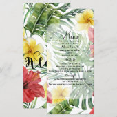 Tropische Botanische Bladeren & Bloemen Bloemenmen Menu (Voorkant / Achterkant)