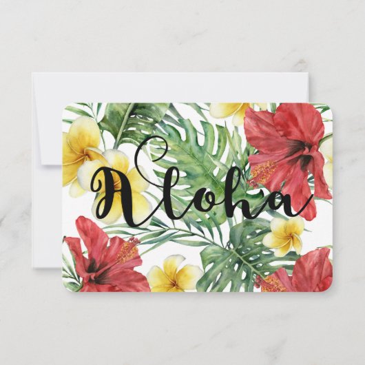 Tropische Botanische bladeren Bloemen bruiloft RSV RSVP Kaartje (Achterkant)