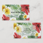 Tropische Botanische Bladeren Bloemen Chic Visitekaartje (Voorkant / Achterkant)