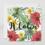 Tropische botanische bladeren en bloemen bloemen A Kaart (Achterkant)