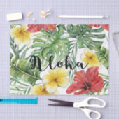 Tropische botanische bladeren en bloemen bloemen A Tissuepapier (Craft)