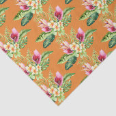 Tropische botanische bladeren Hibiscus elke kleur Tissuepapier (Detail)