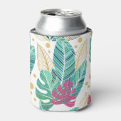 Tropische botanische bladeren, naadloos  ontwerp blikjeskoeler (Blikje Voorkant)