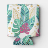 Tropische botanische bladeren, naadloos  ontwerp blikjeskoeler (Achterkant)