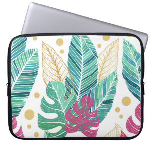 Tropische botanische bladeren, naadloos ontwerp laptop sleeve