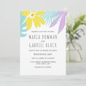 Tropische botanische bladeren Uitnodiging voor Chi (Staand voorkant)