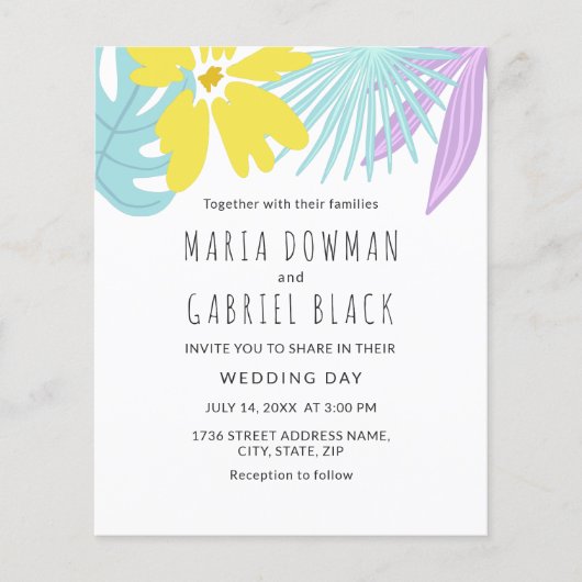 Tropische botanische bladeren Uitnodiging voor Chi Flyer (Voorkant)