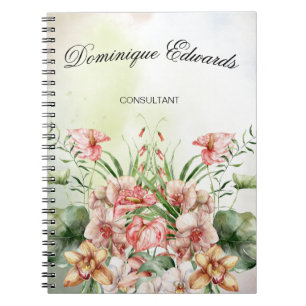 Tropische Botanische Bloem Elegant Stijlvol Notitieboek