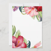 Tropische Botanische Bloemen Aloha Huwelijksuitnod Kaart (Achterkant)