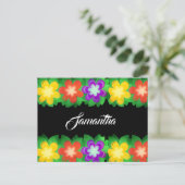 Tropische botanische bloemen briefkaart (Staand voorkant)