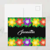 Tropische botanische bloemen briefkaart (Voorkant / Achterkant)