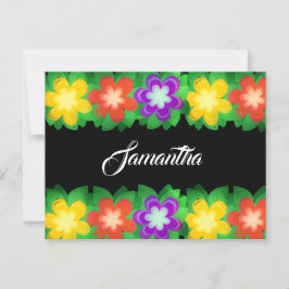 Tropische botanische bloemen briefkaart