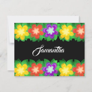 Tropische botanische bloemen briefkaart