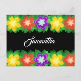 Tropische botanische bloemen briefkaart