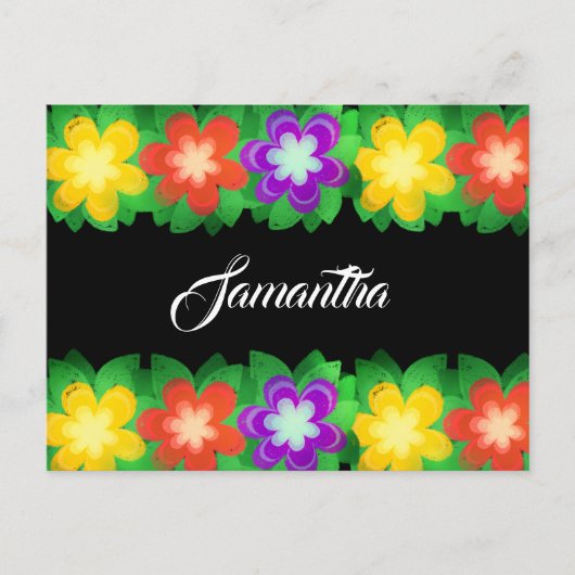 Tropische botanische bloemen briefkaart (Voorkant)