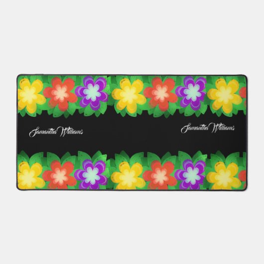 Tropische botanische bloemen bureaumat (Voorkant)