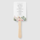 Tropische Botanische Bloemen Elegant Bruiloft Prog Handwaaier (Achterkant)