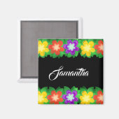 Tropische botanische bloemen magneet (Voorkant / Achterkant)