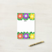 Tropische botanische bloemen post-it® notes (Op bureau)