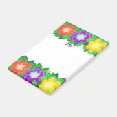Tropische botanische bloemen post-it® notes (Schuin)